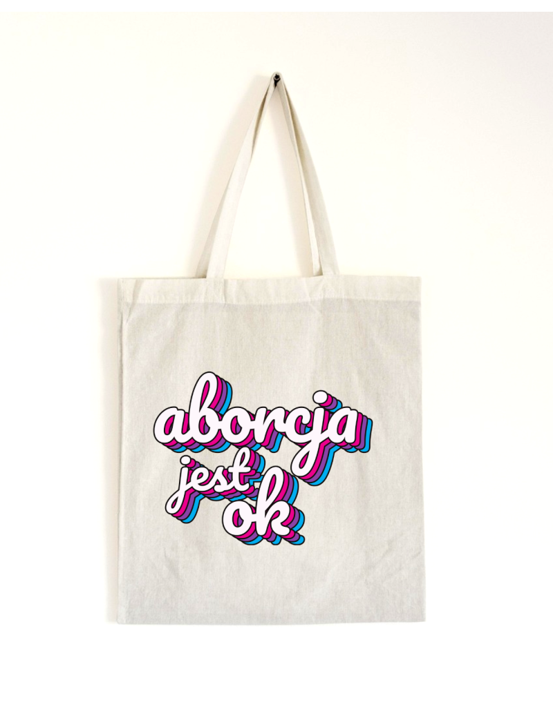 Torba "aborcja jest ok" - biseksualna flaga