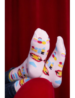 Socks - Abortion Without Borders helpline number [light pink]