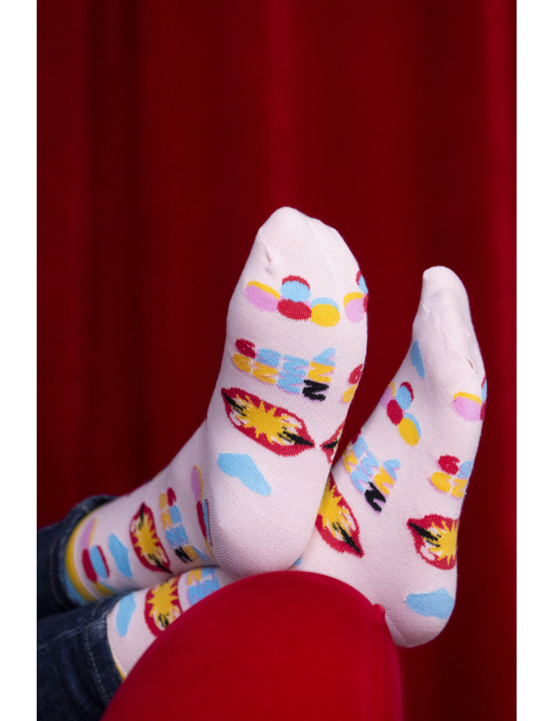 Socks - Abortion Without Borders helpline number [light pink]