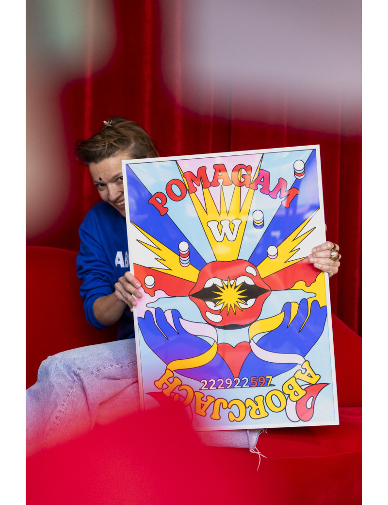 Plakat Oli Jasionowskiej "Pomagam w aborcjach" EDYCJA LIMITOWANA